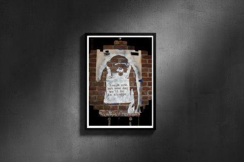 Banksy Laugh Now - Portrait Frame
